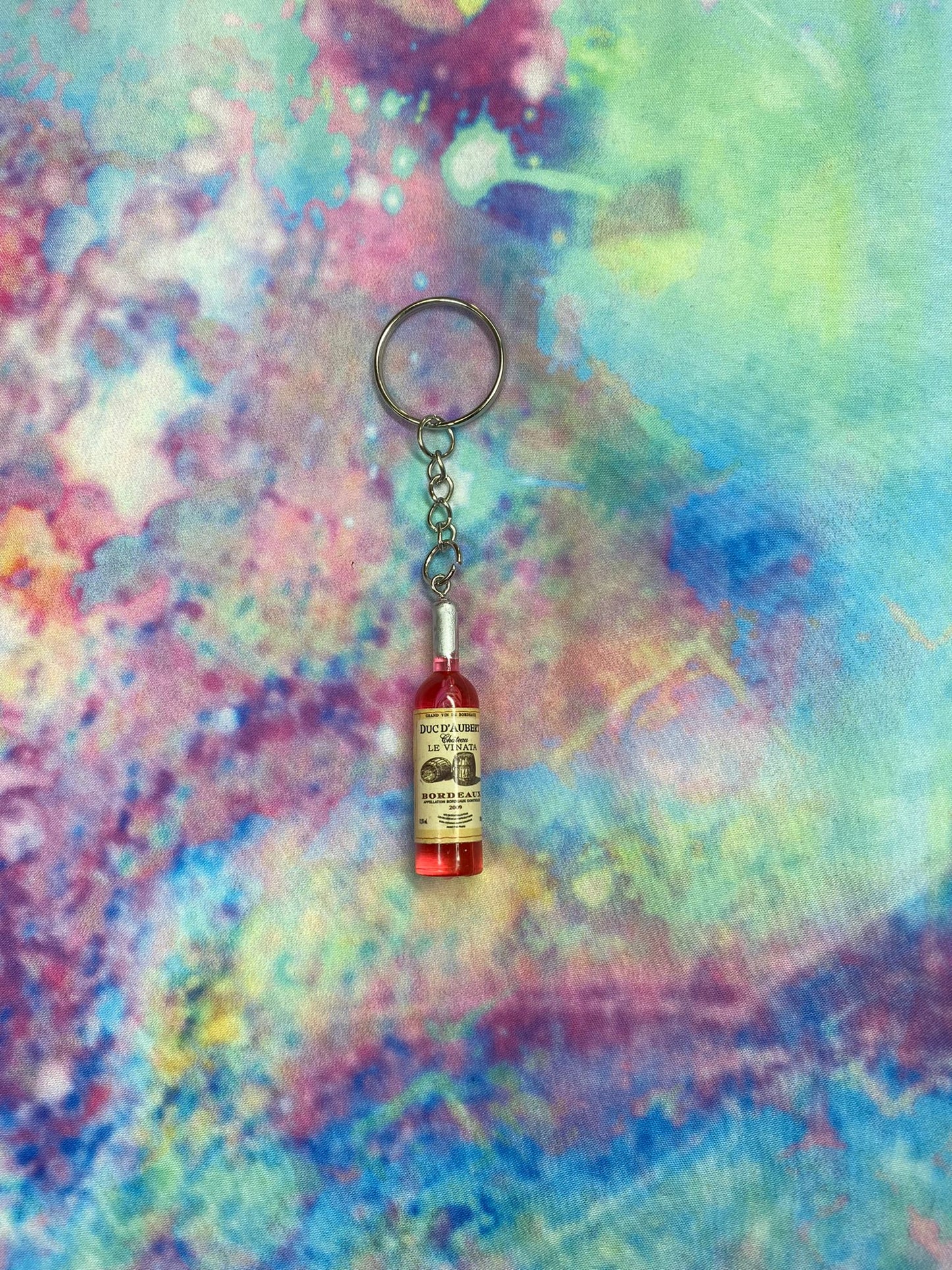 Wine bottle Keychain/ Bag Charm