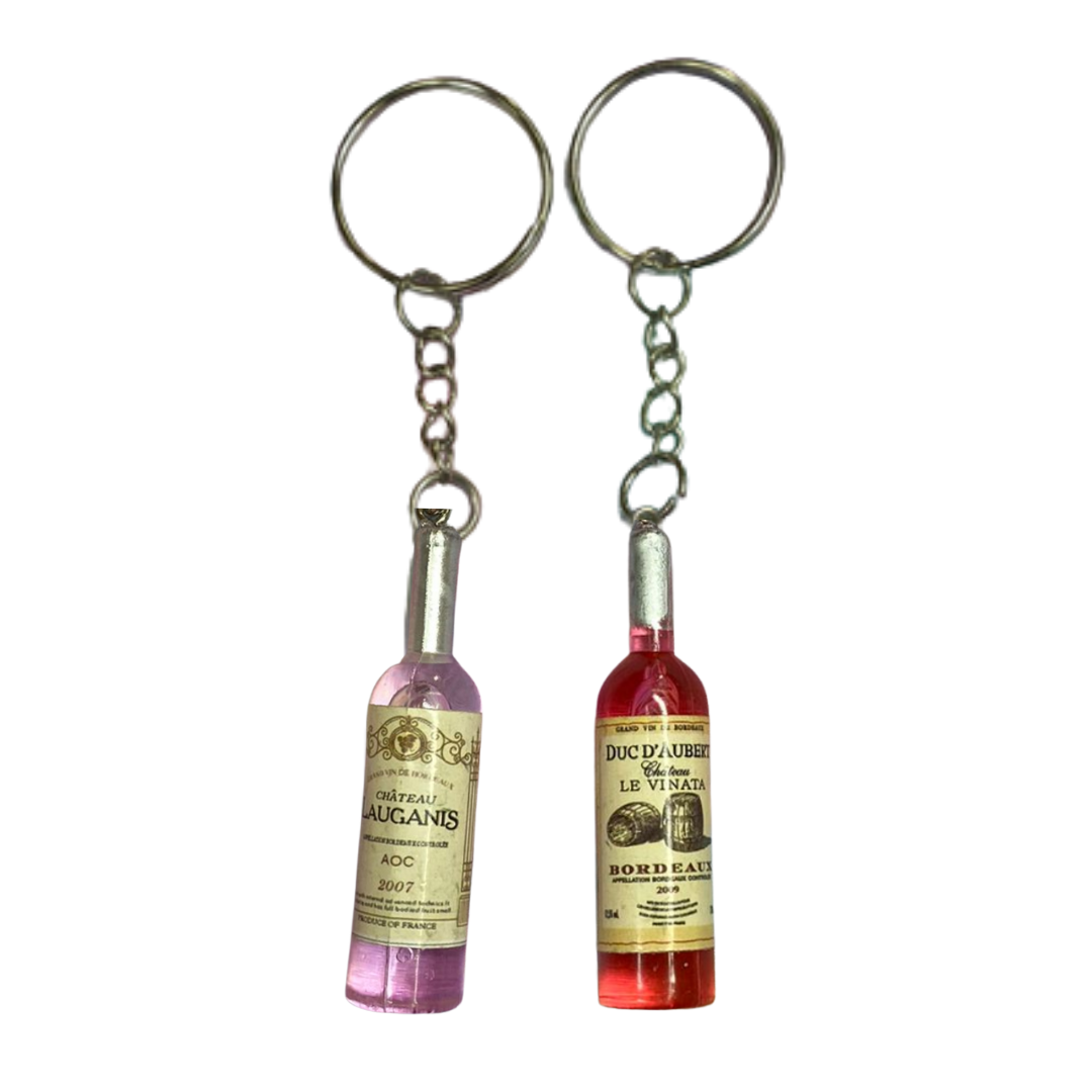 Wine bottle Keychain/ Bag Charm