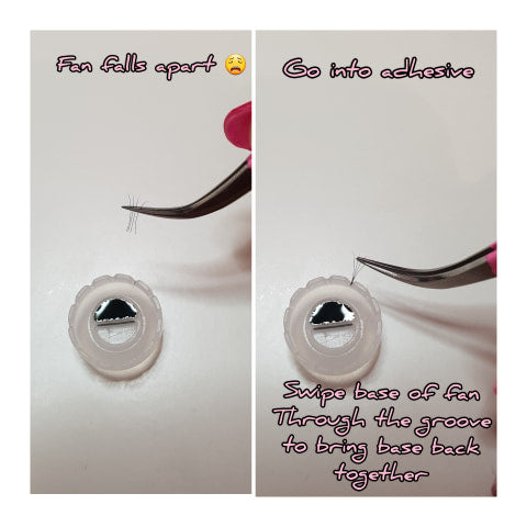 Glue Cups. Get to the point. Dual use for perfect fan bases and adhesive holder.